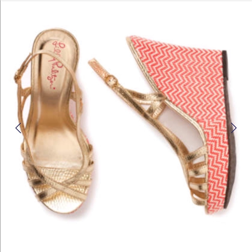 Lilly Pulitzer gold Wedge